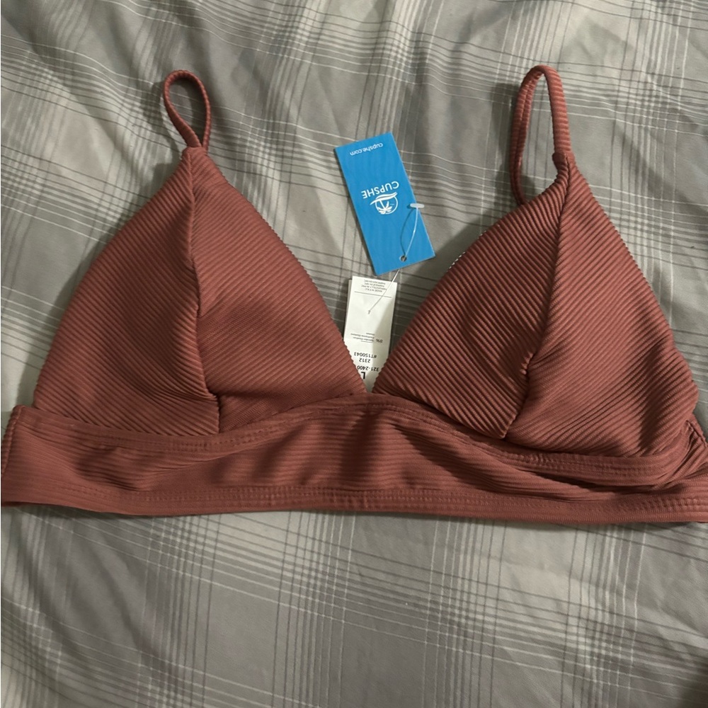 Cupshe bathing suit bra brown large
